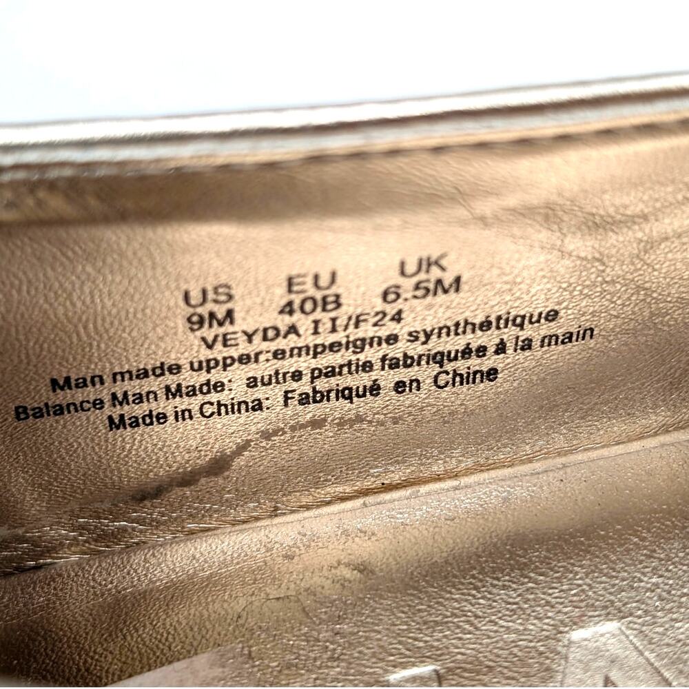 Karl Lagerfeld Paris Veyda Mary Jane Flat Women's White Gold Size US9M EU40 - Picture 7 of 11
